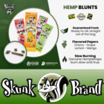 SKUNK BRAND TERPENE HEMP WRAPS, MANGO SMOOTHIE, 25 PACKS OF 2 PER BOX - Image 2