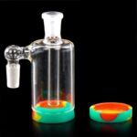 MEDIUM GLASS ASH CATCHER/RECLAIM WITH SILICONE BASE AND LID - Image 3
