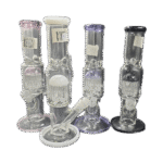 13 INCH STRAIGHT TUBE BONG WITH OVERSIZED PERK - WHITE