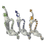 11 INCH RECYCLER RIG WITH NAIL AND MATCHING DOME - AMBER - Image 3
