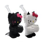 6 INCH SILICONE HELLO KITTY BONG WITH GLASS MOUTHPIECE
