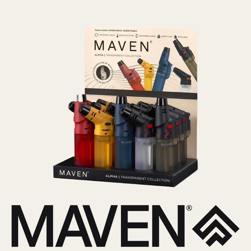 20 MAVEN ALPHA PLUS TRANSPARENT TORCHES 15 PCS PER DISPLAY - Image 1