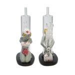 9 INCH GLASS AND RESIN ZOMBIE NURSE BONG. CLEARANCE PRICE 50% OFF! - Image 2
