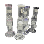 13 INCH STRAIGHT TUBE BONG WITH OVERSIZED PERK - WHITE - Image 2