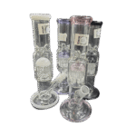13 INCH STRAIGHT TUBE BONG WITH OVERSIZED PERK - WHITE - Image 3