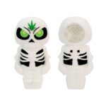 3.5 INCH SKULL MAN SILICONE PIPE WITH POT LEAF FORHEAD - Image 4