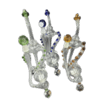11 INCH RECYCLER RIG WITH NAIL AND MATCHING DOME - AMBER