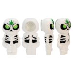3.5 INCH SKULL MAN SILICONE PIPE WITH POT LEAF FORHEAD