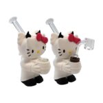 6 INCH SILICONE HELLO KITTY BONG WITH GLASS MOUTHPIECE - Image 4