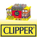 DISPLAY OF 48 CLIPPER HIPPIE LIGHTERS WITH 5 BONUS
