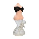 8 INCH GLASS BASE BONG WITH SILICONE LADY BOOBIES TOP WHITE AND BLACK - Image 4