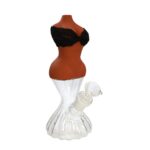8 INCH GLASS BASE BONG WITH SILICONE LADY BOOBIES TOP WHITE AND BLACK - Image 6