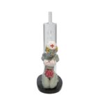 9 INCH GLASS AND RESIN ZOMBIE NURSE BONG. CLEARANCE PRICE 50% OFF! - Image 5