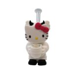6 INCH SILICONE HELLO KITTY BONG WITH GLASS MOUTHPIECE - Image 7
