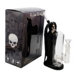 8.5 INCH GLASS AND RESIN GRIM REAPER BONG