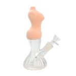 8 INCH GLASS BASE BONG WITH SILICONE LADY BOOBIES TOP WHITE AND BLACK - Image 11