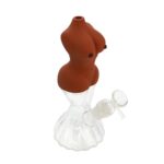 8 INCH GLASS BASE BONG WITH SILICONE LADY BOOBIES TOP WHITE AND BLACK - Image 15