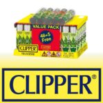 DISPLAY OF 48 CLIPPER RENZO LEAVES LIGHTERS WITH 5 BONUS