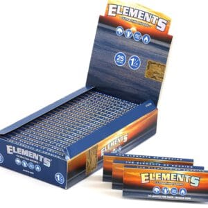 ELEMENTS 1 1/4 THIN RICE PAPER, 25 BOOKLETS