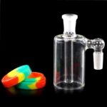 MEDIUM GLASS ASH CATCHER/RECLAIM WITH SILICONE BASE AND LID - Image 2