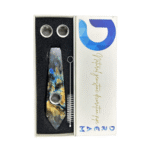 DREAM NATURAL GEMSTONE SMOKING PIPE SET WITH BRUSH, AND REPLACMENT SCREENS “LABRADORITE”