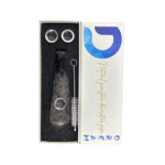 DREAM NATURAL GEMSTONE SMOKING PIPE SET WITH BRUSH, AND REPLACMENT SCREENS “BLACK TOURMALINE”