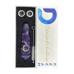 DREAM NATURAL GEMSTONE SMOKING PIPE SET WITH BRUSH, AND REPLACMENT SCREENS “LEPIDOLITE”