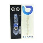DREAM NATURAL GEMSTONE SMOKING PIPE SET WITH BRUSH, AND REPLACMENT SCREENS “SODALITE”