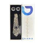 DREAM NATURAL GEMSTONE SMOKING PIPE SET WITH BRUSH, AND REPLACMENT SCREENS “DALMATION JASPER”