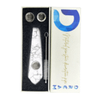 DREAM NATURAL GEMSTONE SMOKING PIPE SET WITH BRUSH, AND REPLACMENT SCREENS “HOWLITE”