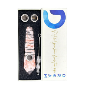 DREAM NATURAL GEMSTONE SMOKING PIPE SET, PINK ZEBRA JASPER