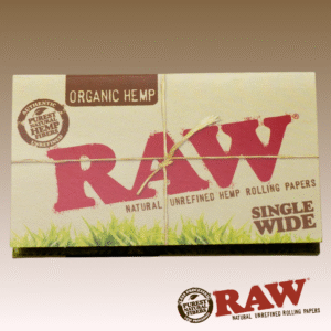 RAW ORGANIC SINGLE WIDE PAPERS, 25 BOOKS OF 50