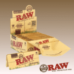 RAW ORGANIC KING SIZE ARTESANO PAPERS WITH TIPS AND BUILT IN TRAY, 15 PACKS OF 32
