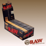 RAW BLACK SINGLE WIDE PAPERS, 25 PACKS OF 100