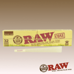 RAW ORGANIC KING SIZE PRE-ROLLED CONES, BOX OF 32