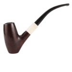 6.25 INCH HIGH QUALITY WOOD PIPE IN VELVET BAG