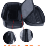 9 INCH PORTABLE BAG WITH MULTIPLE SECTION, HANDLE, AND LOCK