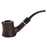 5.75 INCH HIGH QUALITY WOOD PIPE IN VELVET BAG