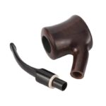 5.75 INCH HIGH QUALITY WOOD PIPE IN VELVET BAG - Image 3