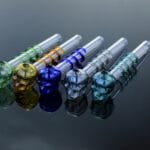 5.5 INCH COLORED SKULL BUBBLE PIPE WITH MATCHING WRAP AROUND - YELLOW