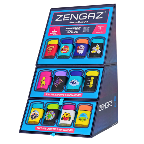 ZENGAZ MEGA (ZL-3) SERIES 5 JET RUBBERIZED CUBE LIGHTERS - 48CT (SERIES 5-D)