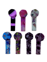 3.5 INCH PRINTED SILICONE GLOW IN THE DARK PIPE WITH LID 12 PCS PER BOX