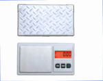 DIAMOND PLATE 220 GRAM DOUBLE DIGIT POCKET SCALE WITH CALIBRATION WEIGHT, RECHARGABLE BATTERY