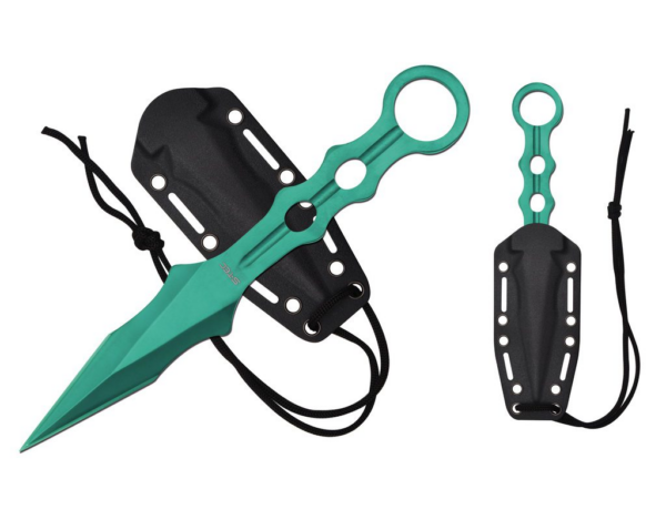 S-TEC 9 INCH Tactical Throwing Knife. 4mm Thick Green blade