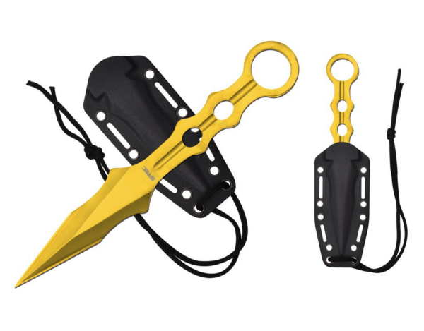 S-TEC 9 INCH Tactical Throwing Knife. 4mm Thick Yellow blade