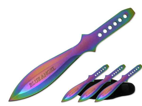 9 INCH Blue Angel Iridescent Throwing Knives 3 pcs/set