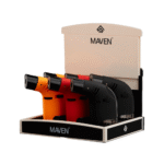 DISPLAY OF 6 MAVEN TUSK POCKET TORCHES, 3 EACH ORANGE RED & BLACK
