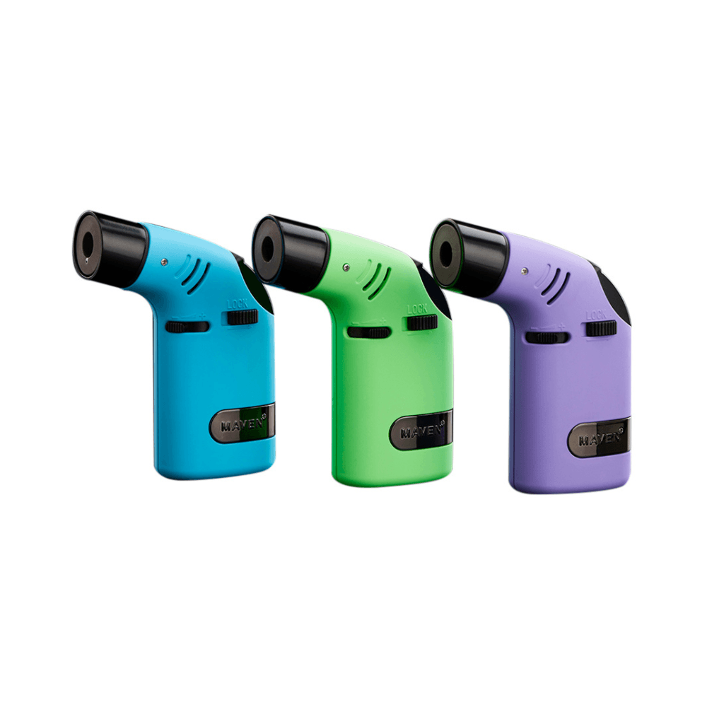 DISPLAY OF 6 MAVEN TUSK POCKET TORCHES, 3 EACH PURPLE GREEN & BLUE - Image 2