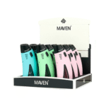 DISPLAY OF 9 MAVEN RAZOR POCKET TORCHES, 3 EACH BLUE PINK & GREEN