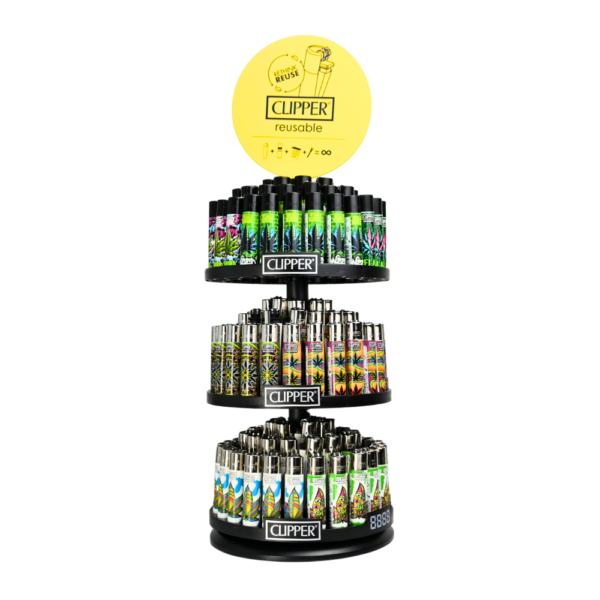 CLIPPER CAROUSEL WEED MIX LIGHTERS - 144CT + 12CT